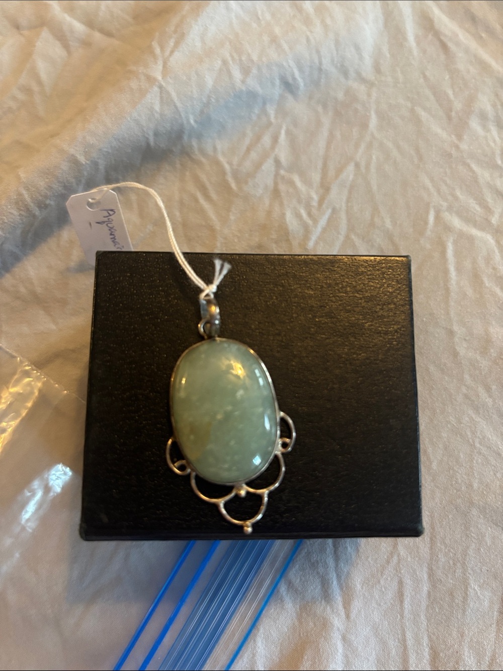 Sterling Silver Green Gemstone Pendant Necklace